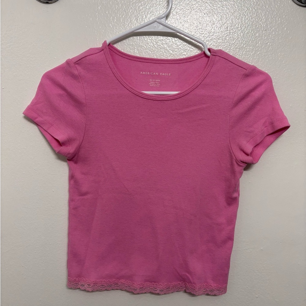 American Eagle Outfitters Pink Short Sleeve Tee